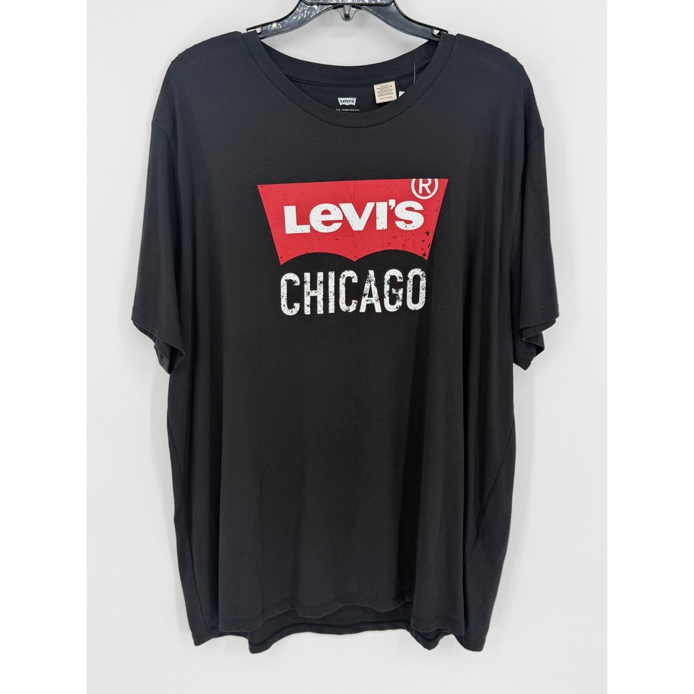 Levis Chicago Graphic T Shirt‎ Black XXLarge Men Casual Tee